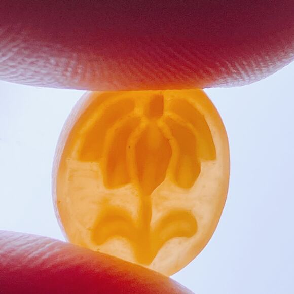 VTG Mid Century Shell Cameo Cabochon Hand Carved Floral Jewelry Making Component - Picture 6 of 9